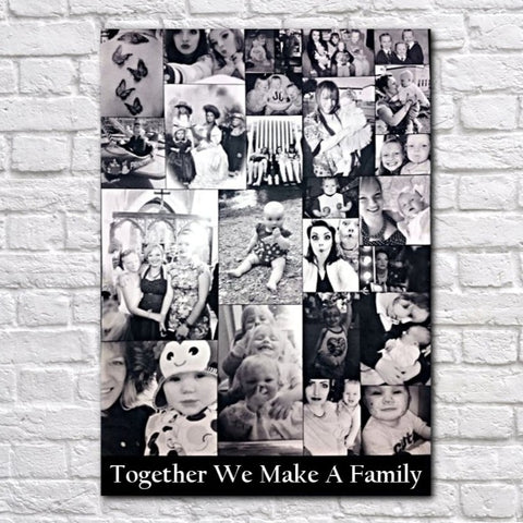 Together We Make a Family Photo Collage Canvas
