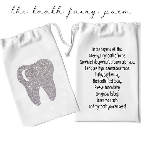 Tooth Fairy Bag Poem Double Drawstring