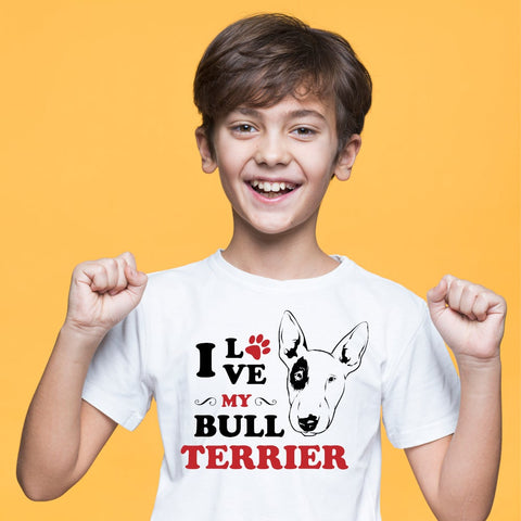 I Love My Bull Terrier Tshirt Dog Lover Gift