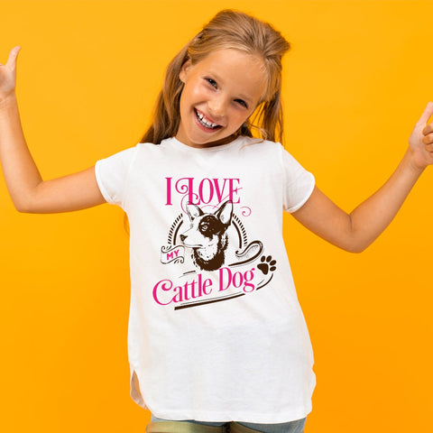 I Love My Cattle Dog Girls Tshirt Dog Lover Gift