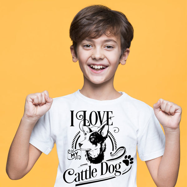 I Love My Cattle Dog Boys Tshirt Dog Lover Gift - 1
