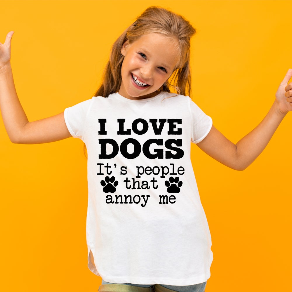 I Love Dogs It's People That Annoy Me Custom Dog Lover Gildan Tshirt