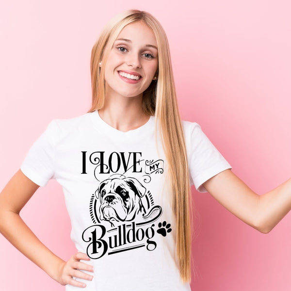 I Love My Bulldog Tshirt Dog Lover Gift - 1