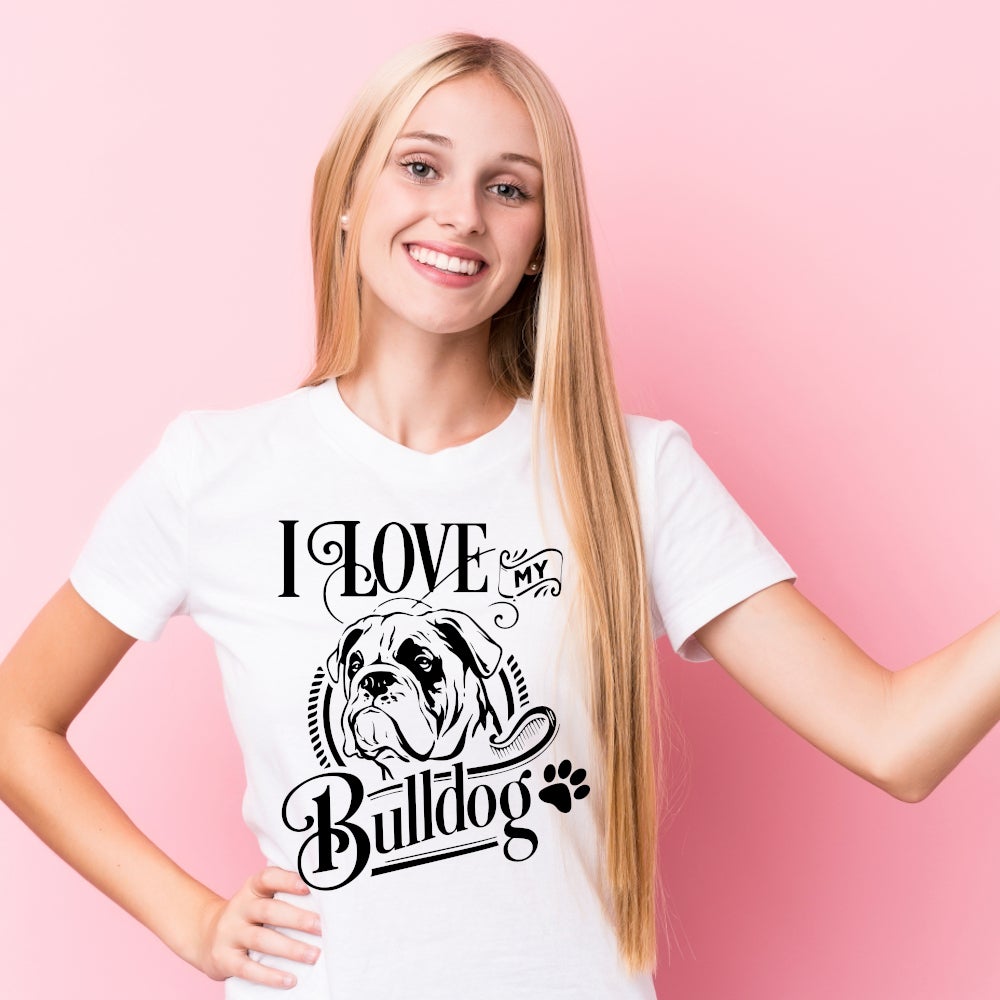 I Love My Bulldog Tshirt Dog Lover Gift