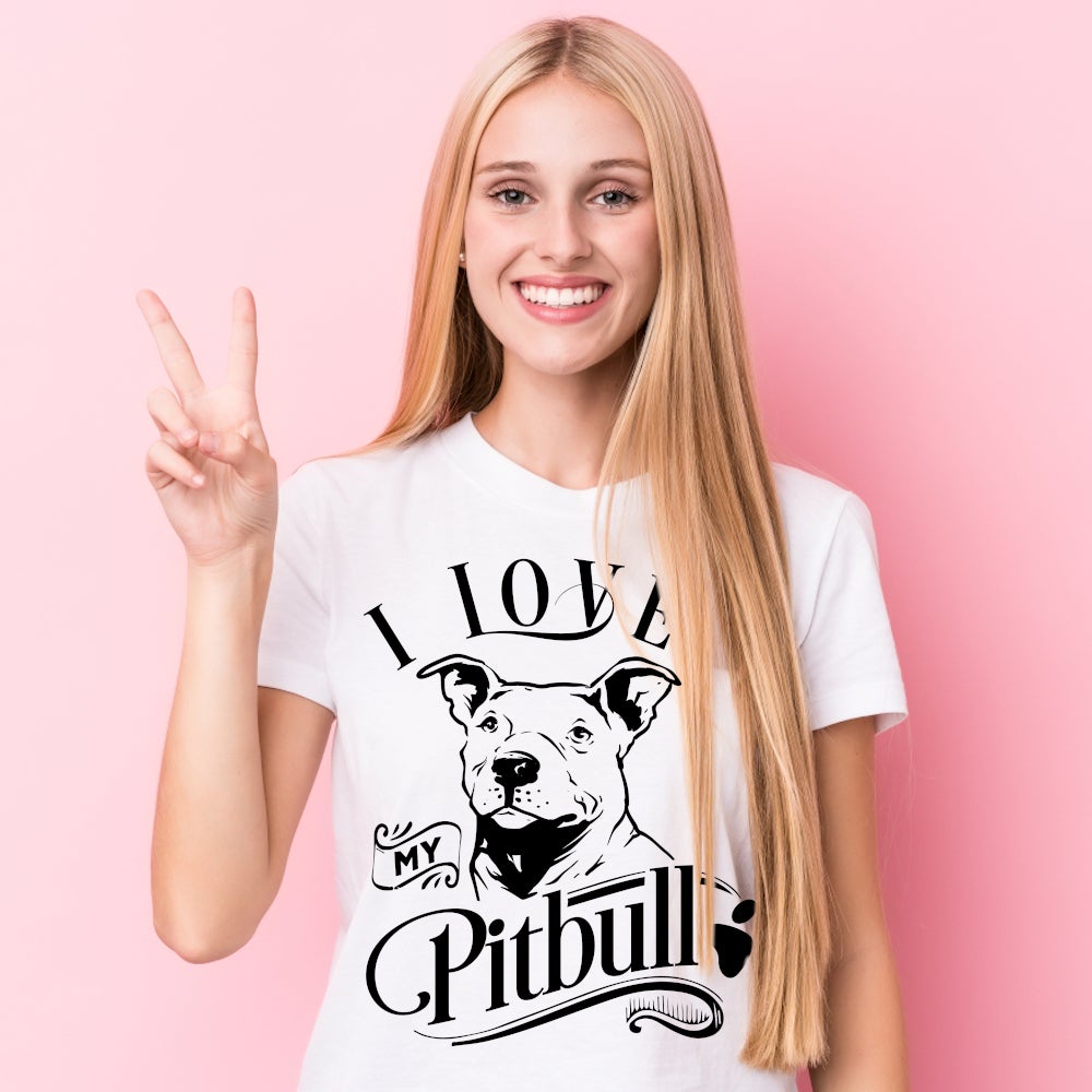 I Love My Pitbull Tshirt Dog Lover Gift