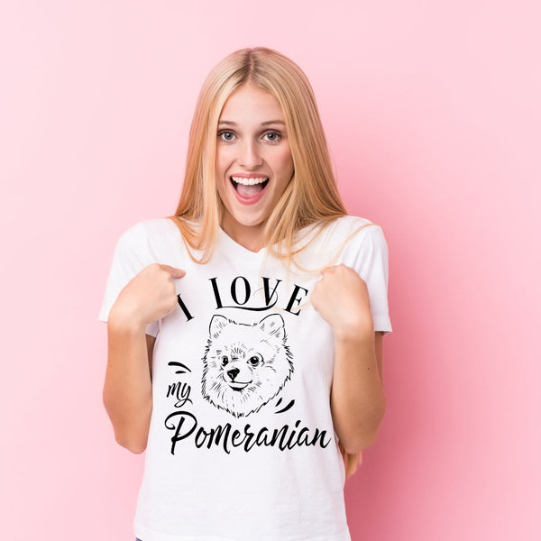 I Love My Pomeranian Tshirt Dog Lover Gift - 1